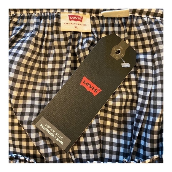 Levi’s Sheer Smocked Gingham Top NWT - Picture 6 of 7